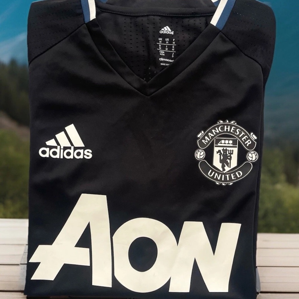 Manchester United Adidas Black Jersey Sz-med Authentic